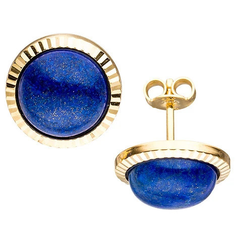 Colfem Ohrstecker 333 Gelbgold, Lapislazuli, blau - Bild 1