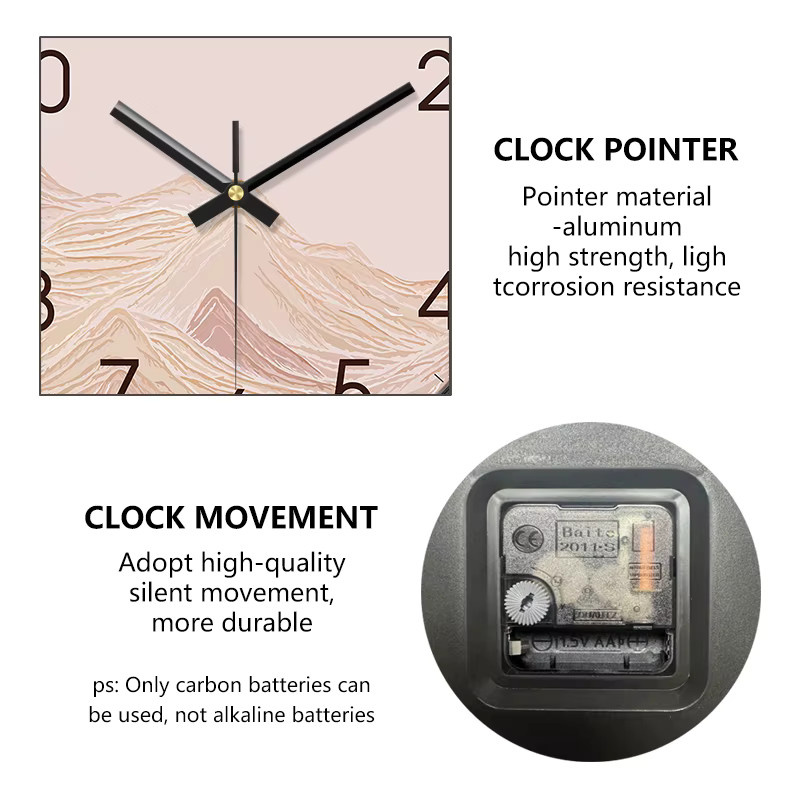 Boho Berg-Wanduhr von p.chuang in Rose Golden mit abstraktem Landschaftsdesign und ABS-Rahmen - Bild 2