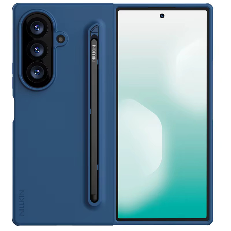 NILLKIN Flüssigsilikonhülle für Samsung Galaxy Z Fold 8 Ultra mit S Pen Halterung in Schwarz oder Blau - Bild 2