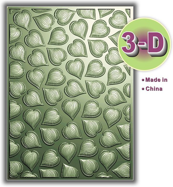 3D-geprägter Herz-Ordner mit Streifenmuster in Weiß für Scrapbooking und Bastelarbeiten - Bild 1