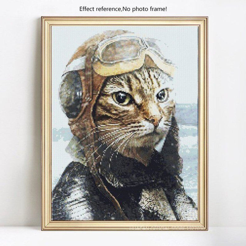 FIYO 5D Diamond Painting Set mit Katzenmotiv, mehrfarbig, Querformat, B/H: 30 x 20 cm - Bild 1