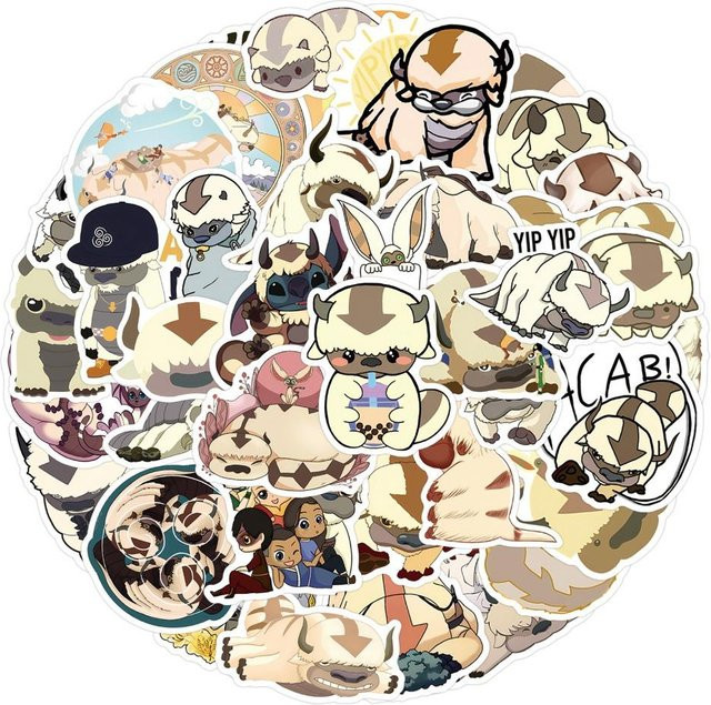 54 Stück Avatar Der Herr der Elemente Appa Graffiti Aufkleber Set in Multicolour für Laptop, Tasse und Kühlschrank von Binchi Outdoor Product - Bild 1