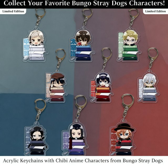Bandai Schlüsselanhänger Bungo Stray Dogs, Kunststoff, Bunt, Unisex - Bild 1