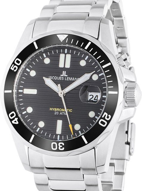Jacques Lemans Hybromatic Diver Herrenuhr, Quarz, Edelstahl, 41 mm, 20 ATM - Bild 1