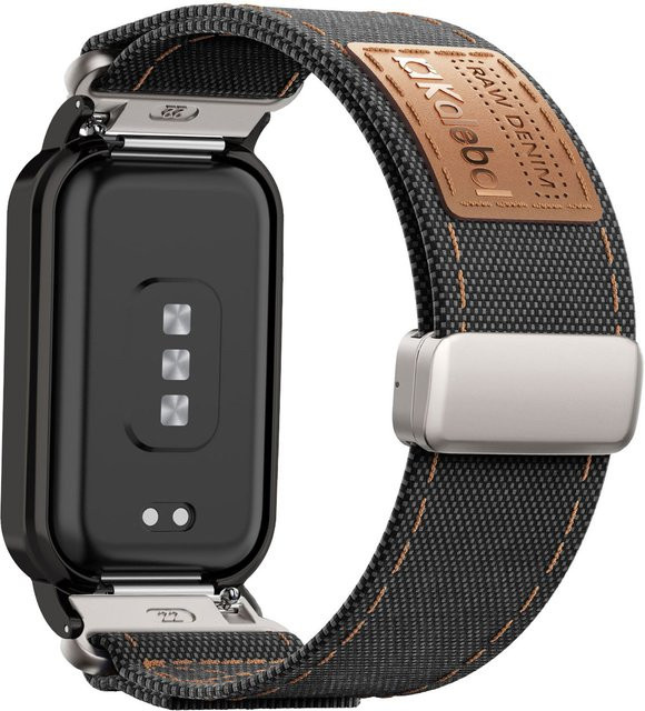 DAINU Magnetarmband für Xiaomi Redmi Band 2 aus weichem Canvas in Schwarz - Bild 1