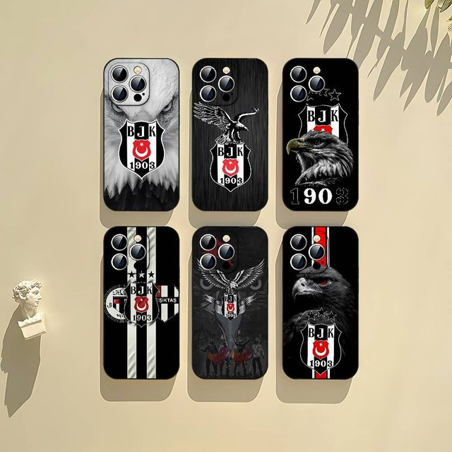 B-Besiktas B-BJK Logo Handyhülle in Schwarz für iPhone 17, 16, 15, 14, 13, 11 Pro Max, Plus, X, XR, XS Max und 13 Mini - Bild 1