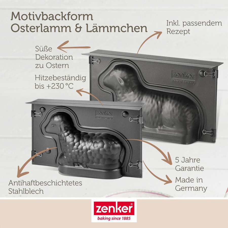 Zenker Backformen-Set Lamm und Lämmchen, 2-teilig, Schwarz, Non-Stick Beschichtung - Bild 2
