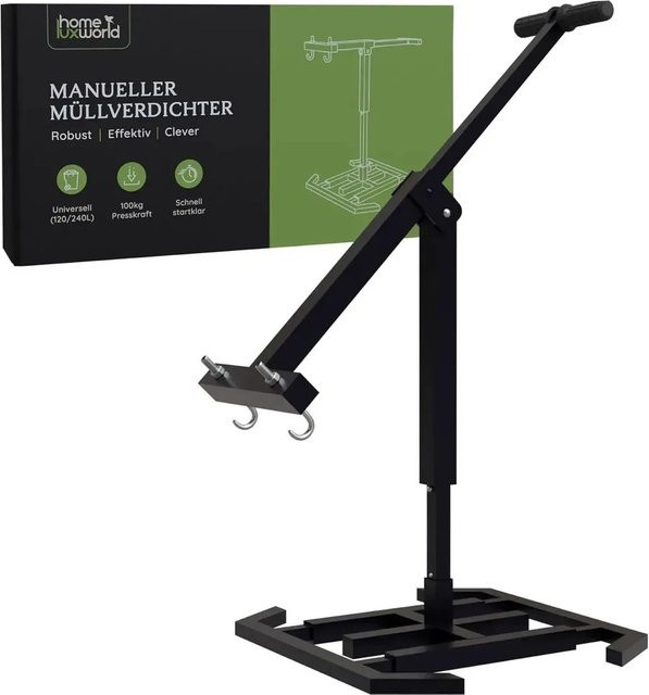 HomeLuxWorld Müllpresse mit erweitertem Pressfuß in Schwarz, Höhe: 280 cm, Breite: 90 cm - Bild 1