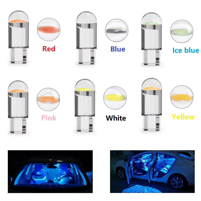 10er Set LED Auto Glühbirnen im Glasgehäuse W5W T10 für Kennzeichen und Rückfahrlicht in Multicolour RGB - Bild 3