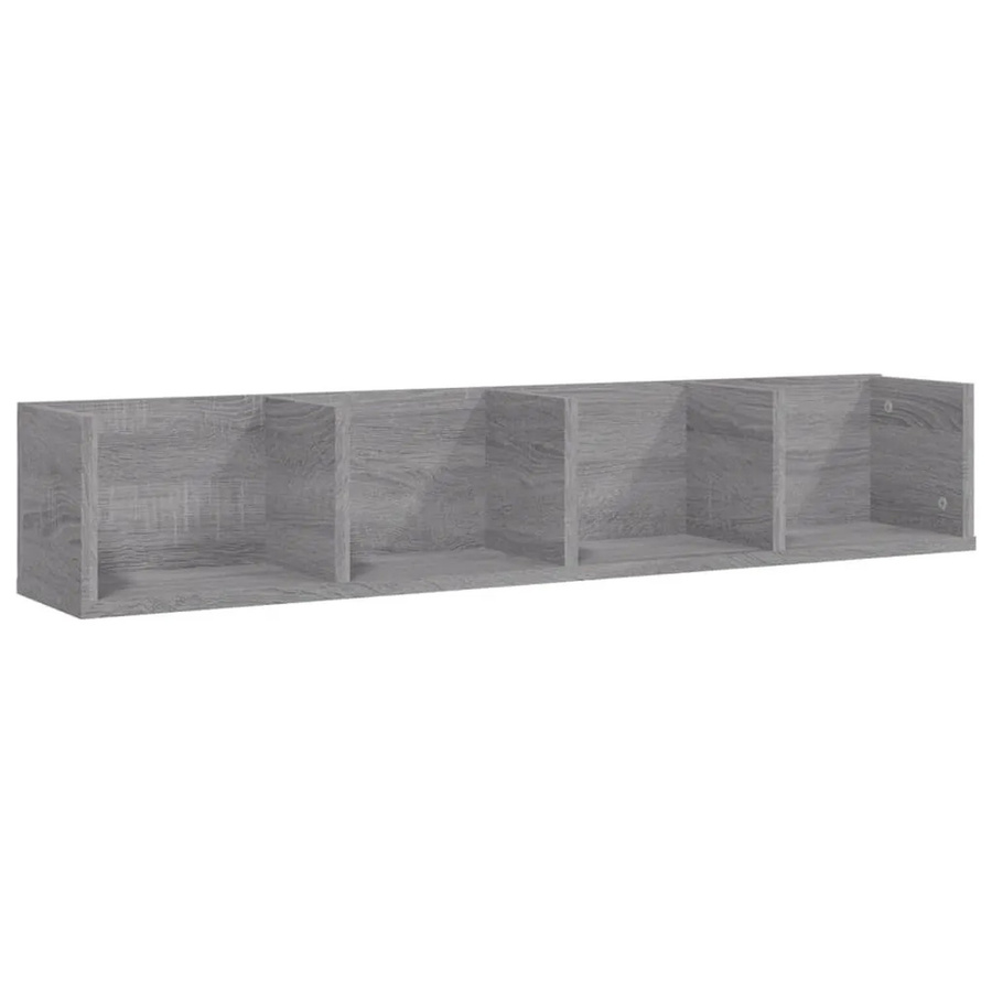 vidaXL CD-Wandregal Grau Sonoma aus Holzwerkstoff, B/T/H: 100 x 18 x 18 cm - Bild 2