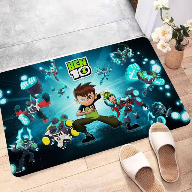Miniso Ben 10 Fußmatte im nordischen Stil, rutschfest, B/B: 40 x 60 cm, mehrfarbig - Bild 1
