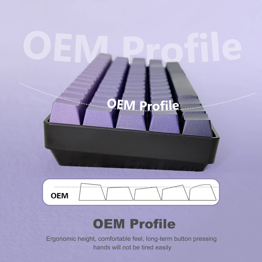 Top Print Gradient OEM-Tastenkappen für mechanische MX-Tastaturen in Grün, Lila, Grau, Blau und Rot für 60 % bis 100 % Layouts - Bild 2