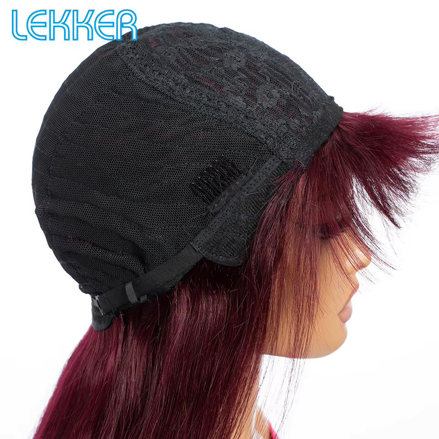 Lekker Perücke, Burg Red, glatt, 100 % Echthaar mit Pony, Damen - Bild 2