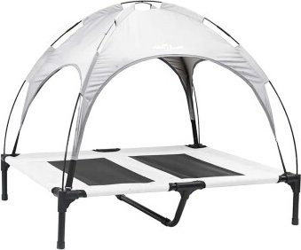 VidaXL Hundebett aus Metall in Silber Grau, wetterfest und erhöht, B/T/H: 92 x 77 x 82,5 cm - Bild 1