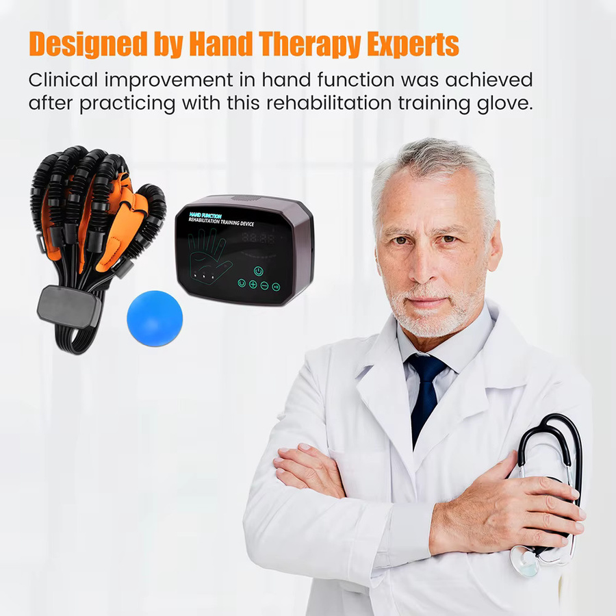 SALORIE Finger-Recovery-Trainer für Hemiplegie und Schlaganfall, automatischer Roboter-Rehabilitationshandschuh zur Handfunktionstherapie, schwarz - Bild 2
