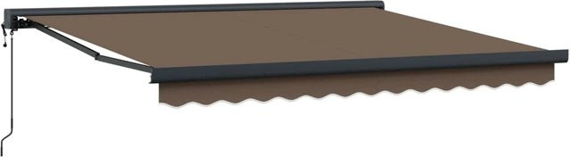 vidaXL Ausziehbare Markise in Taupe aus Polyester und Metall, Breite: 300 cm, Tiefe: 250 cm - Bild 1