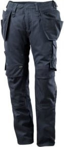 Mascot Arbeitshose mit Hängetaschen und Kniepolstertaschen in Schwarzblau mit Reflexstreifen und Cordura-Material - Bild 1