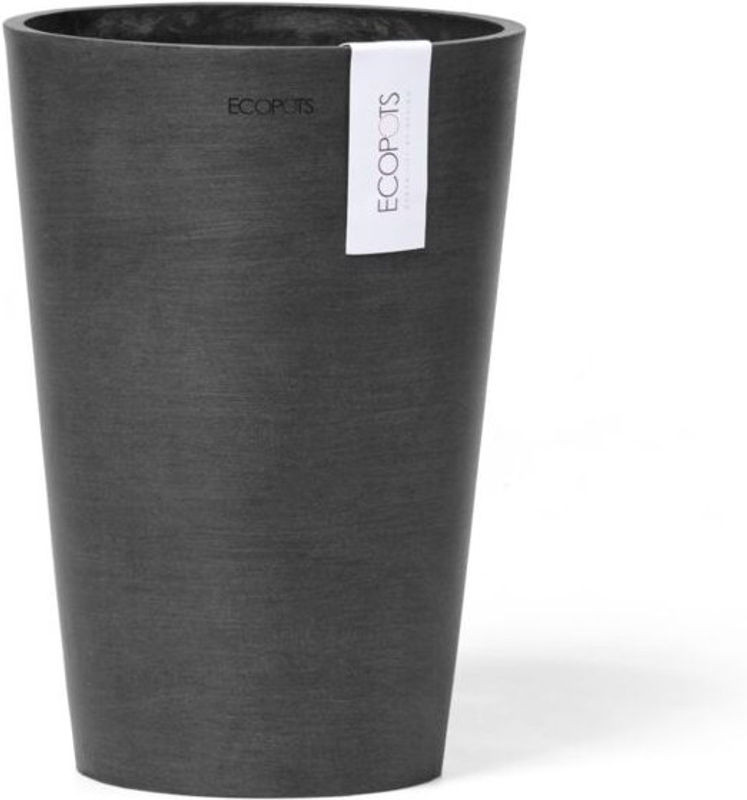 Ecopots Pisa 21 Blumentopf aus Kunststoff in Grau Anthrazit, B: 21,1 cm, H: 29,8 cm - Bild 1