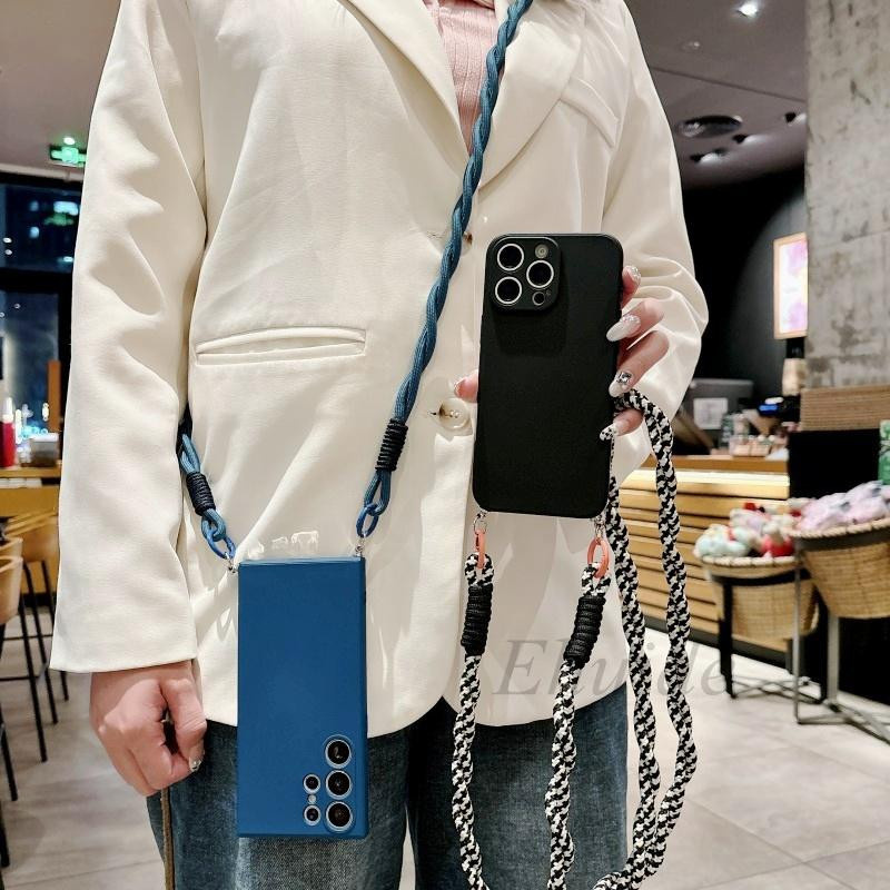 Stoßfeste Silikon-Crossbody-Lanyard-Hülle für Xiaomi Mi 14T 13T 12T 11T und Redmi Note 13 Pro 14 12 14C 15 15C mit Trageriemen in Schwarz, Braun, Rot, Blau und Grün - Bild 2