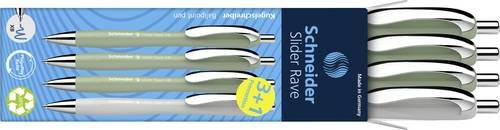 Schneider Slider Rave XB Trend Kugelschreiber, 4 Stück sortiert, Schreibfarbe Blau, Grün und Mehrfarbig - Bild 1