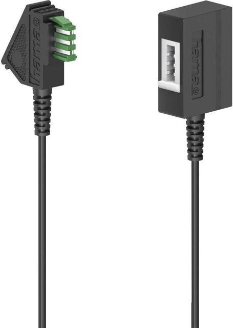 Hama Verlängerungskabel mit TAE-U-Stecker und TAE-U-Kupplung in Schwarz, Länge: 3 m - Bild 1
