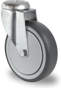 CASCOO Rückenlochlenkrolle Serie P2T2 mit Kugellager in Grau und Stahl, Durchmesser: 150 mm - Bild 1