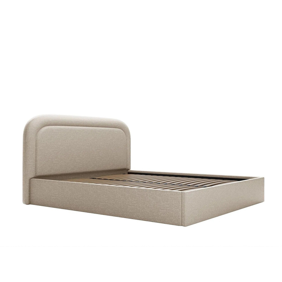 Vente-unique Bett Fireza mit Bettkasten und Lift-up-Funktion, Beige, melierter Stoff, B/T/H: 140 x 190 cm - Bild 2