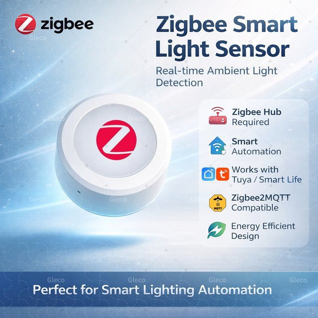 Coolo ZigBee Helligkeitssensor in Weiß für Tuya Smart Life und Z2M Hausautomation - Bild 1