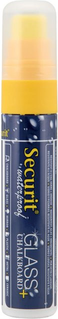 Securit Flüssigkreidemarker Waterproof mit rechteckiger Spitze in Gelb, Schriftbreite: 2,5 cm - Bild 1
