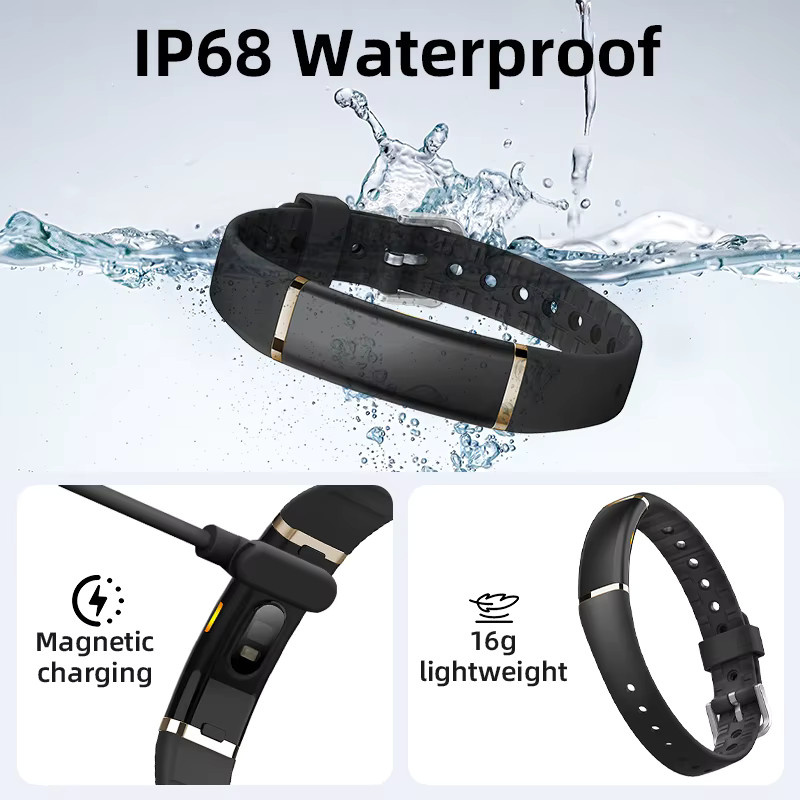 LIGE Sport-Fitness-Tracker Smart-Armband mit Herzfrequenz- und HRV-Monitor, Schrittzähler und Fotografie-Fernbedienung für Android und iOS, Schwarz/Silber - Bild 5