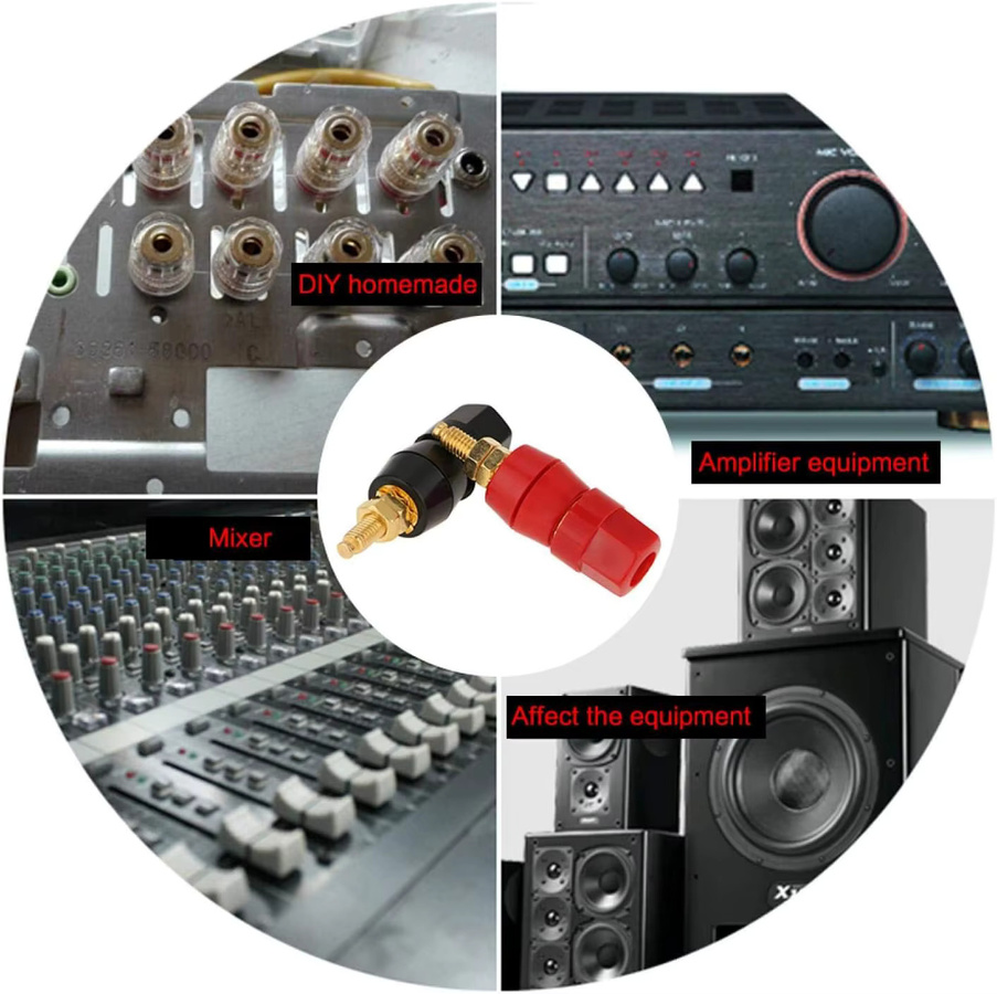 Bananenstecker Adapter Set mit 4mm Stecker und 3,5mm Klinke in Schwarz und Rot - Bild 4