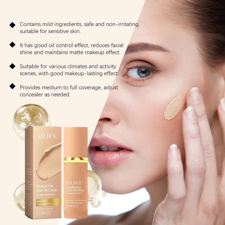 EELHOE Foundation & Concealer, Feuchtigkeitsspendend, Natürlicher Glow - Bild 3
