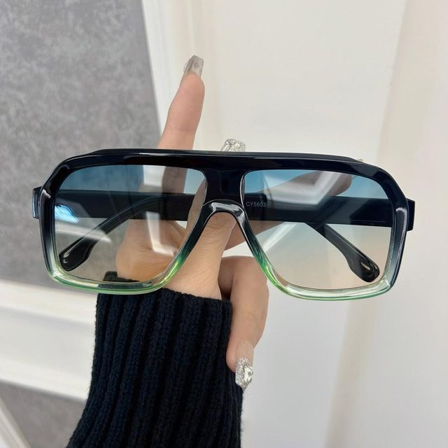 Shoupai Sonnenbrille oval, Unisex, Vollrand, Kunststoff, schwarz - Bild 1