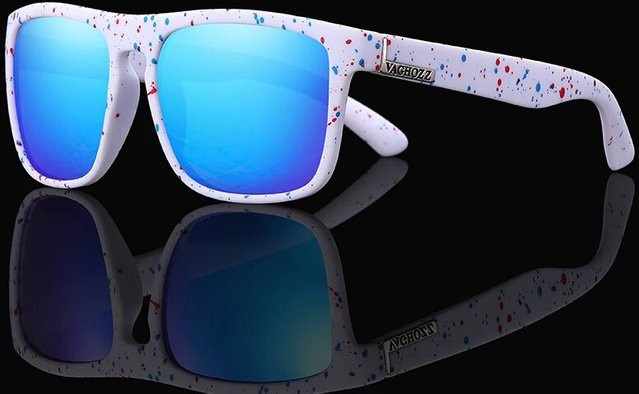 VAGHOZZ Sonnenbrille, Square, Vollrand, Kunststoff, weiß, Unisex - Bild 1