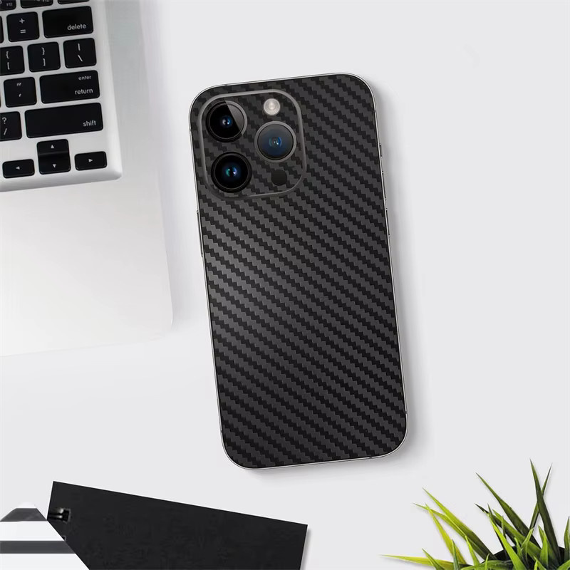 NMEGOU Abreißbare Kohlefaser-Hauthülle für iPhone 17 Air in Schwarz und Multicolour - Bild 5
