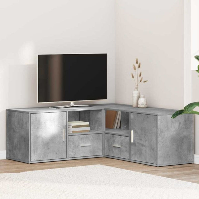 Eckregal Vidaxl in Grau aus Holzwerkstoff im Industrial Design, H x B x T: 200 x 40 x 45 cm - Bild 1