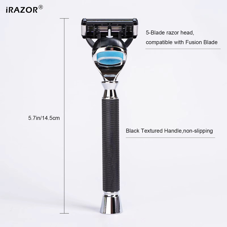 iRAZOR 5-Blade Fusion Sicherheitsrasierer, Herren, Schwarz - Bild 2