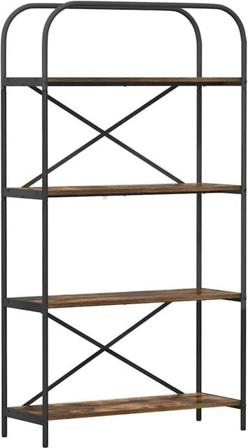vidaXL Bücherregal in Geräucherte Eiche, modernes Standregal aus Holz und Metall, B/T/H: 80 x 30 x 146 cm - Bild 1
