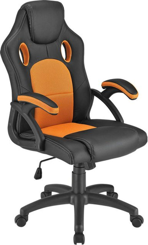 Juskys Racing Schreibtischstuhl Montreal Gaming Stuhl in Orange mit Racer Design und gepolsterten Armlehnen, B/T/H: 52 x 47 x 120 cm - Bild 2