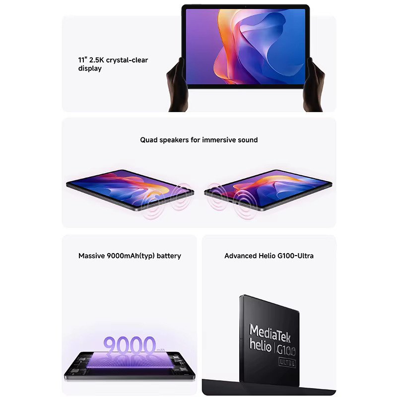 Xiaomi Redmi Pad 2 Tablet WiFi 11 Zoll 90Hz Helio G100-Ultra Green mit 9000mAh Akku und erweiterbarem Speicher bis 2TB - Bild 2