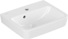 Villeroy & Boch Handwaschbecken O.Novo, weiß, Keramik, rechteckig, Wandmontage, mit Überlauf, B: 45 cm, T: 37 cm - Bild 1