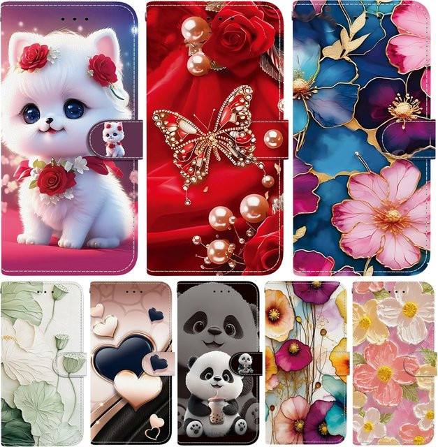 Leder Flip Cover Handyhülle für Samsung Galaxy A57 A37 A27 A17 A07 A56 A36 A26 A16 A06 A55 A35 A25 A15 A54 A34 A14 in Multicolour - Bild 1