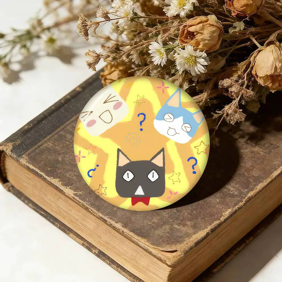 Kayou Kawaii Toro Inoue Cat Anime Button-Pins in Multicolour, kreative Abzeichen als Schmuck oder Geschenk, Durchmesser: 32 mm, 44 mm oder 58 mm - Bild 3