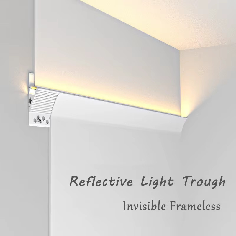 Ksdligh Rahmenloses LED-Aluminiumprofil in Weiß für lineare Hintergrundbeleuchtung und Heimdekoration - Bild 1