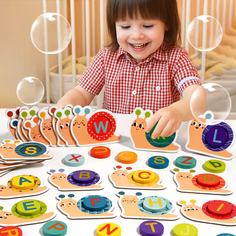 LOLOTREE Montessori Schnecke aus Holz als buntes Sortierspielzeug zur Farbsortierung und frühen Bildung für Kinder ab 3 Jahren - Bild 3