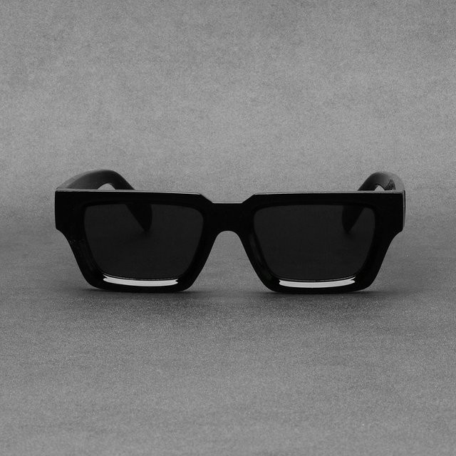 Ruiao Sonnenbrille, Rechteckig, Vollrand, Schwarz, Unisex, Kunststoff - Bild 1