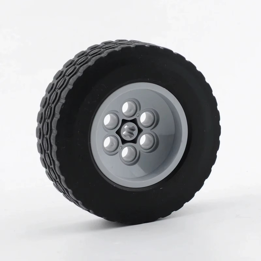 DIYmall Auto Räder Bausteine Set Schwarz mit Zubehör für DIY Fahrzeug Modell Ziegel aus Kunststoff - Bild 2