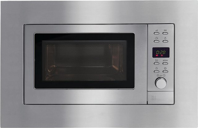 Amica Einbau-Mikrowelle EMW 13185 E in Silber mit Grillfunktion und LED-Display - Bild 1