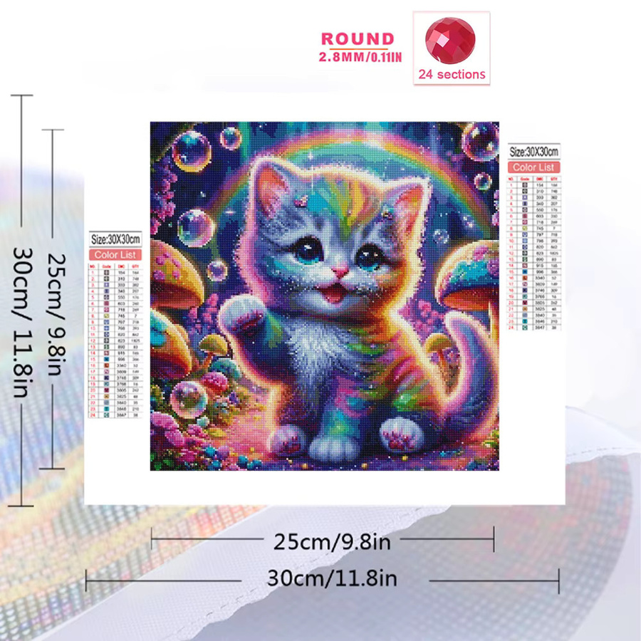 EverShine Diamant-Malbild Katze DIY Mosaik Set für Erwachsene und Anfänger, Mehrfarbig, B/B/H: 20 x 20 x 20 cm - Bild 2
