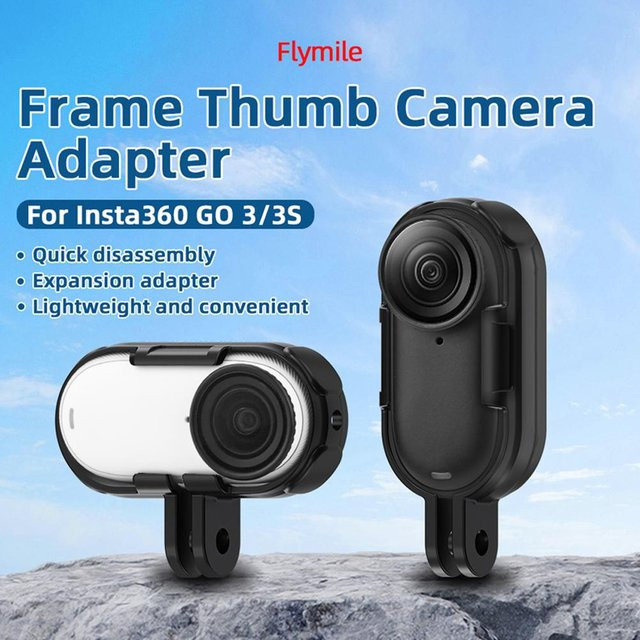 Insta360 Zubehör für GO 3 und GO3S: Rahmengehäuse in Schwarz mit 1/4 Stativadapterhalterung und langer Schraube - Bild 1